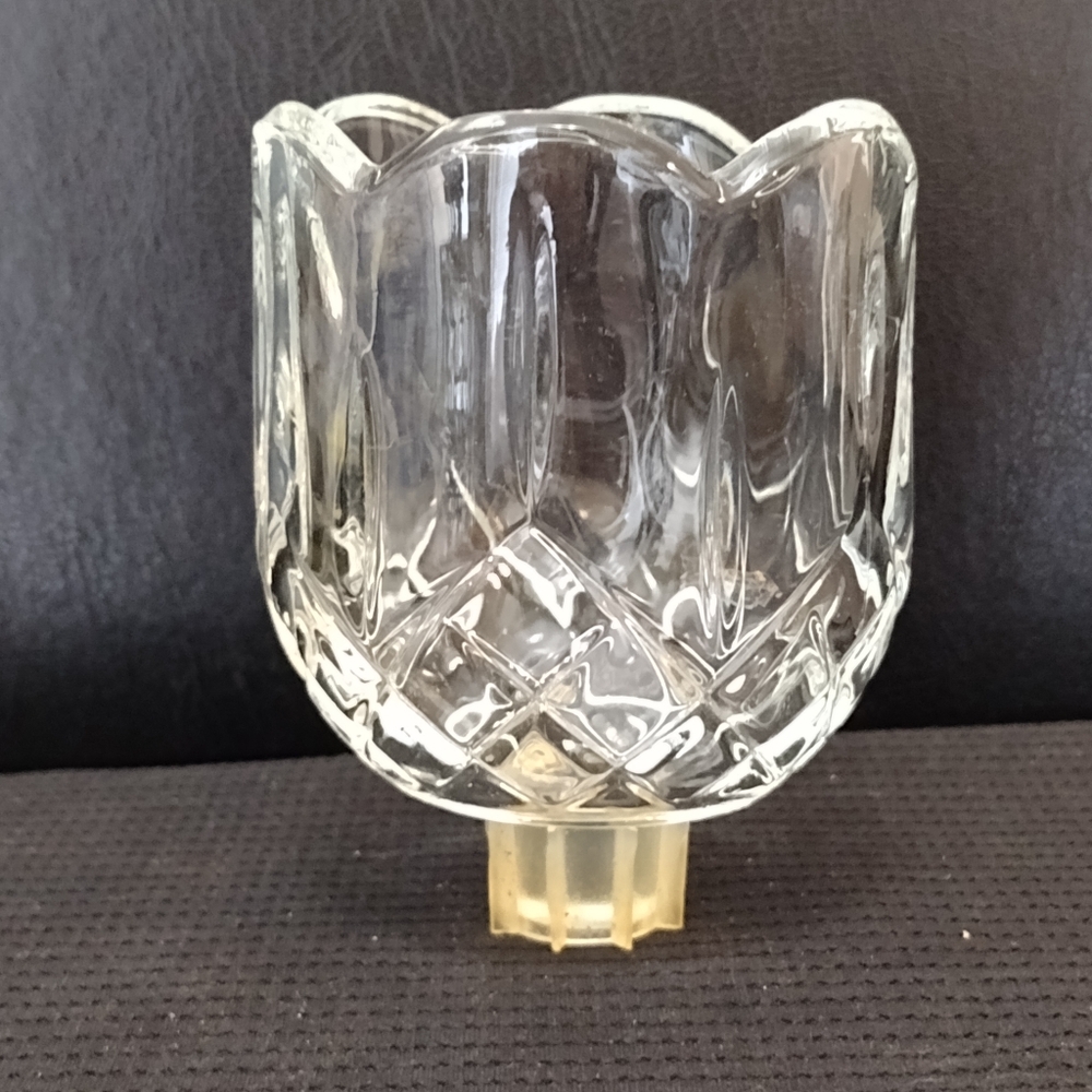 Vintage Clear Glass Large Candle Stick Adapter